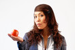 asian Woman with red Apple