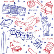 Vector: American symbols & icons seamless pattern American symbols & icons seamless pattern