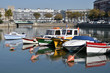Little boats in the port of Le Havre in France