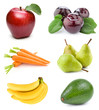 set fruit isolated on white background