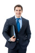 Business man with folder, on white Business man with folder, on white
