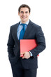 Business man with folder, on white Business man with folder, on white