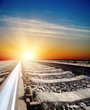sunset over railroad sunset over railroad