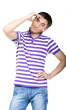 Fashion shot of an elegant young man wearing shirt