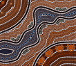 A illustration based on aboriginal style of dot painting depicti