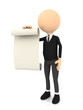 3d person with blank page 3d person with blank page