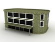 Illustration: 3d building with mosaic tiles 3d building with mosaic tiles
