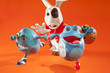 Easter eggs escape from rabbit