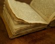 Close-up of a vintage book.