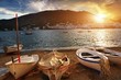 Fishing boats on a beach.