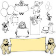 zoo wild domestic character animals design bears sign