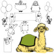 zoo wild domestic character animals design camel sign