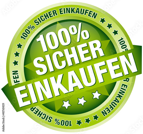 Vektor: Button Banner "100% Sicher einkaufen" grün Button Banner "100% Sicher einkaufen" grün