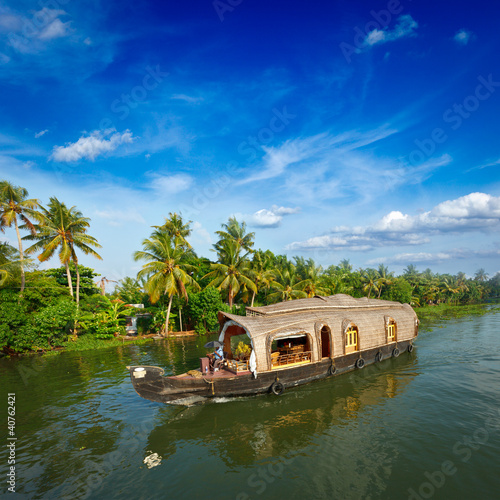 Photo: Houseboat on Kerala backwaters, India Houseboat on Kerala backwaters, India