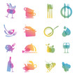 Set of food and drink icons for restaurants