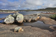 Stones in front of river, Hardangervidda, Norway