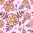 Seamless pattern with abstract flowers