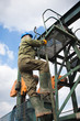 Oil company worker on the well