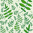 Seamless pattern with green leaves