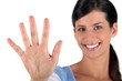 Woman holding out hand