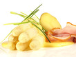 Spargel mit Kartoffel und Schinken