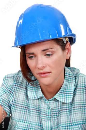 Foto: Sad female builder Sad female builder