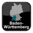 Glossy Button - Deutschlandkarte: Bundesland Baden-Württemberg