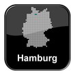 Glossy Button schwarz - Deutschlandkarte: Bundesland Hamburg
