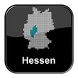 Glossy Button schwarz - Deutschlandkarte: Bundesland Hessen