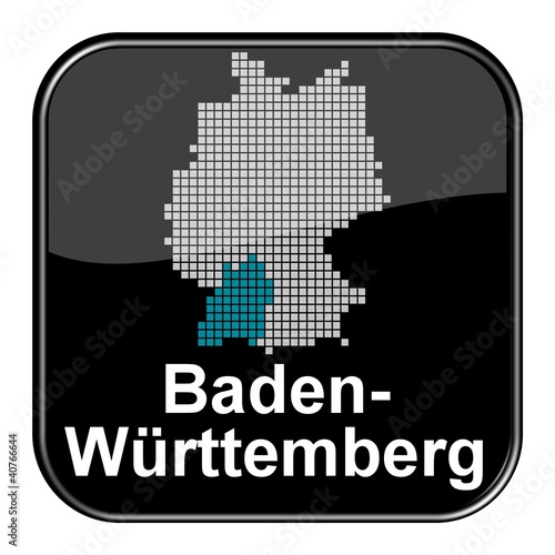 Illustration: Glossy Button - Deutschlandkarte: Bundesland Baden-Württemberg Glossy Button - Deutschlandkarte: Bundesland Baden-Württemberg