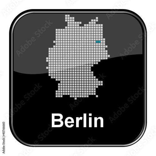 Illustration: Glossy Button schwarz - Deutschlandkarte: Bundesland Berlin Glossy Button schwarz - Deutschlandkarte: Bundesland Berlin