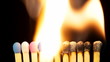 Burning matches heads Burning matches heads