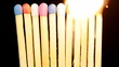 Safety matches showing burnt out matches Safety matches showing burnt out matches