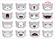 Set of 16 smiley kitten faces