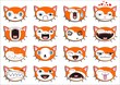Set of 16 smiley kitten faces