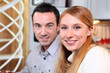 Smiling couple at home
