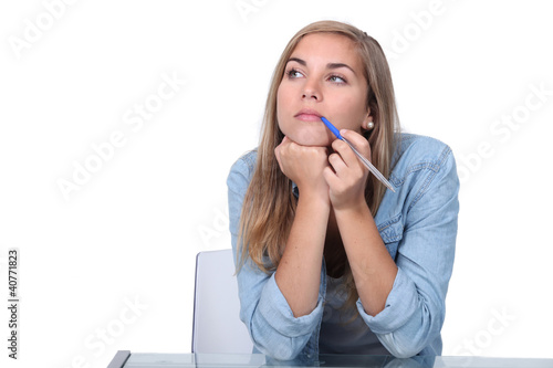 Photo: Teenager thinking Teenager thinking