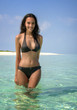 Beautiful sexy girl standing in lagoon (Maldives)