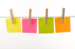 Pegs and paper sheets