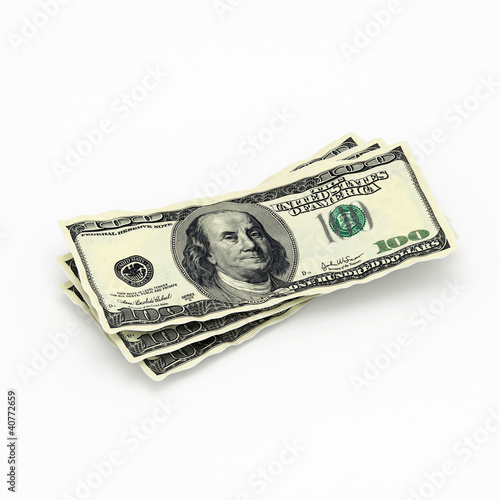 Illustration: Dollars on white background Dollars on white background