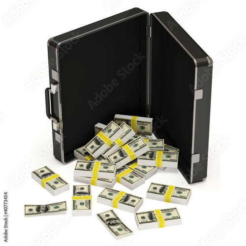 Illustration: One Million Dollars Case isolated on white background One Million Dollars Case isolated on white background