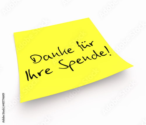 Illustration: Notizzettel - Danke für Ihre Spende! Notizzettel - Danke für Ihre Spende!
