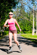 young woman on rollers young woman on rollers
