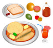 Vector: Barbadian Cuisine - Cou-cou & Flying Fish Barbadian Cuisine - Cou-cou & Flying Fish