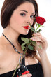 Woman with a red rose