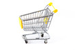 isolated shopping cart on the white. shopping trolley