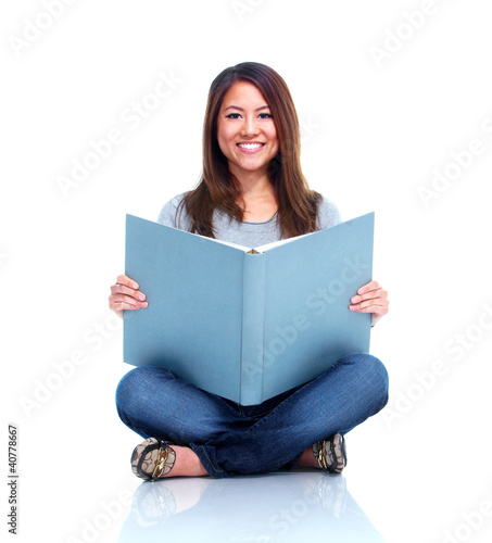 Foto: Student with book. Student with book.