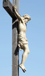 The Crucifixtion - statue of Christ nailed to a wooden cross