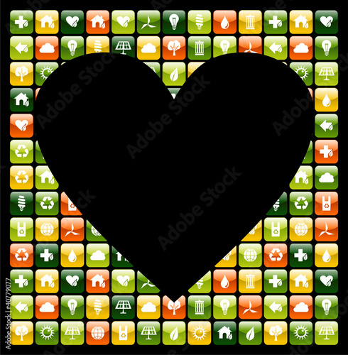 Vector: Global green mobile phone apps love Global green mobile phone apps love