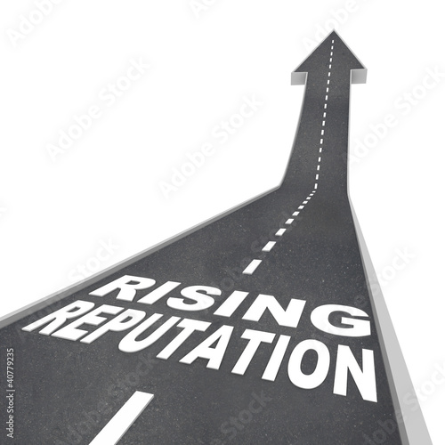 Illustration: Rising Reputation - Road Arrow Up Improved Stature Opinion Rising Reputation - Road Arrow Up Improved Stature Opinion